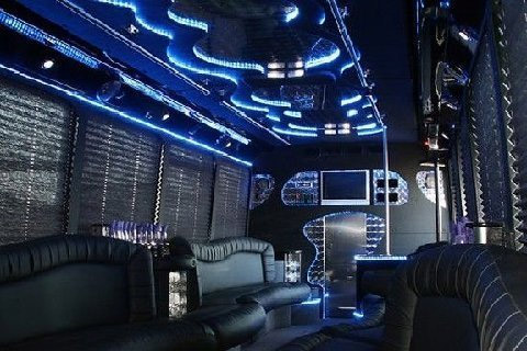 LED light ceiling on party buses