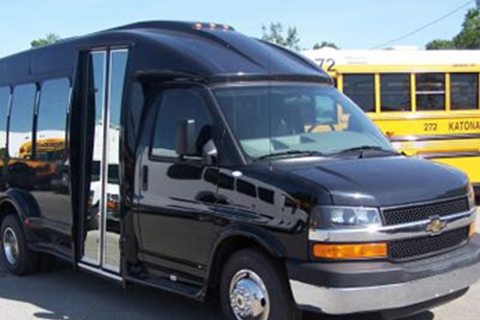 Modern limo bus at Fremont